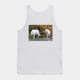 Pair of Arctic Wolves in fall Tank Top